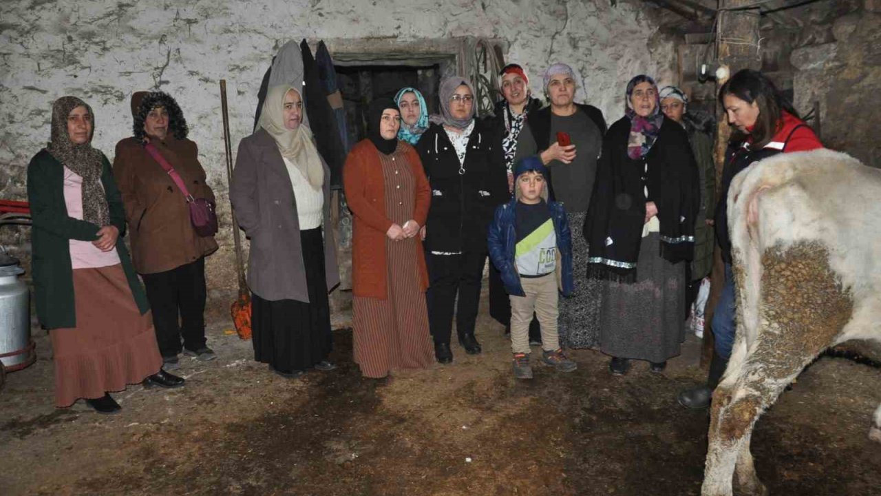 Kars’ta kadınlar sağlıklı sağım tekniklerini öğreniyor