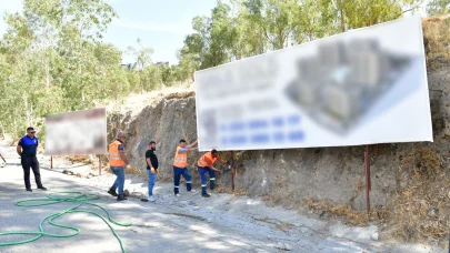 Çiğli’de kent estetiği ve güvenlik için izinsiz tabelalara müdahale