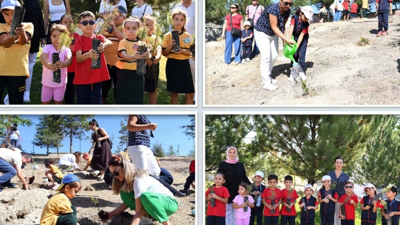 İlkokulların uyum haftasında fidanlar toprakla buluştu