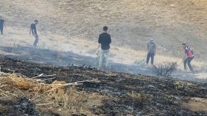 Yüksekova’da anız yangını çevredeki evlere kadar yaklaştı: Ekiplerin müdahalesi sürüyor