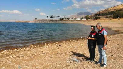 Keban Baraj Gölü’nde dron ile denetim