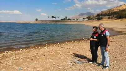 Keban Baraj Gölü’nde dron ile denetim