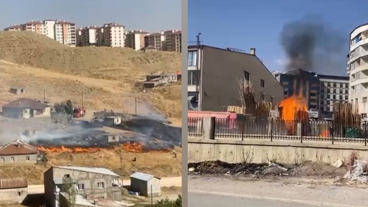 Yüksekova’da çıkan iki farklı yangın kontrol altına alındı