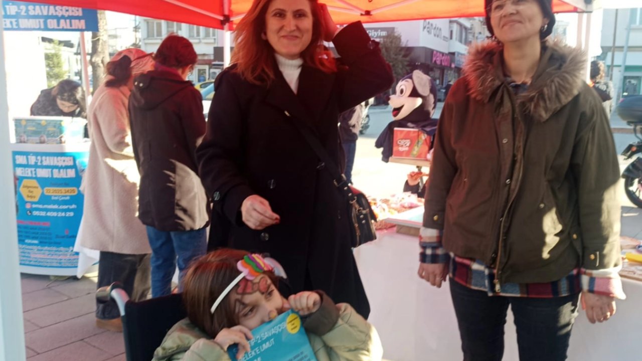 Edirne Keşan&#039;da gönüllü öğretmenlerden SMA hastası Melek&#039;e destek