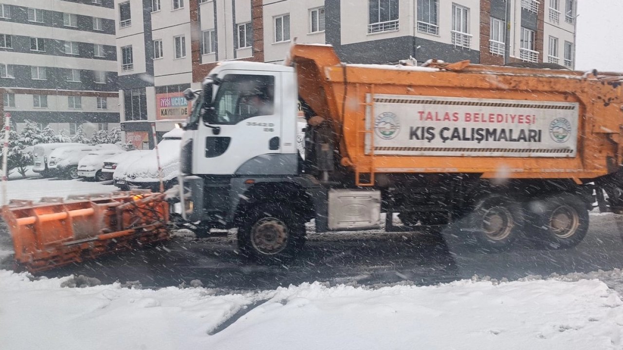 Kayseri Talas'ta kar teyakkuzu