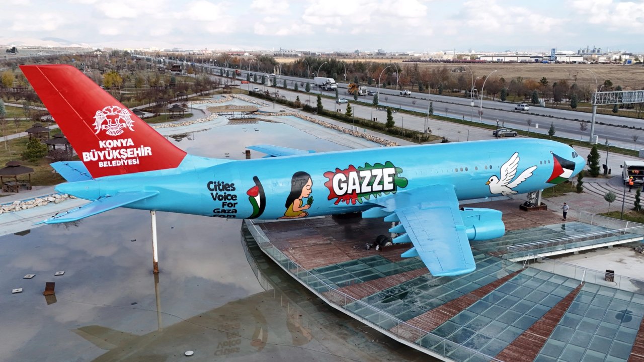 Konya&#039;ya gelenler &#039;Gazze&#039; mesajıyla karşılanıyor