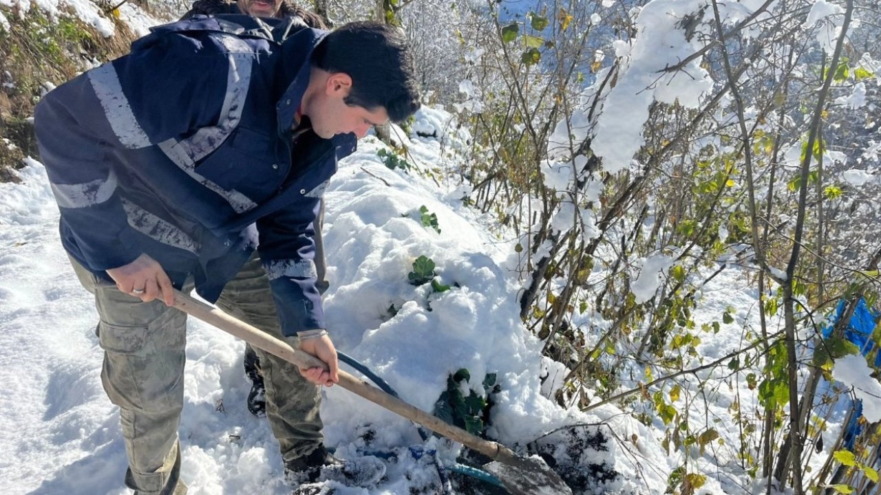 Ordu’nun yüksek ilçelerinde su hatları dondu