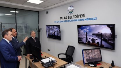 Kayseri Talas'ta kış çalışmalarına teknolojik takip