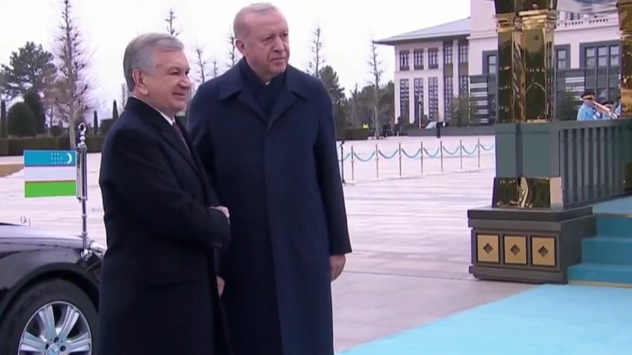 Özbekistan Cumhurbaşkanı Mirziyoyev Beştepe'de