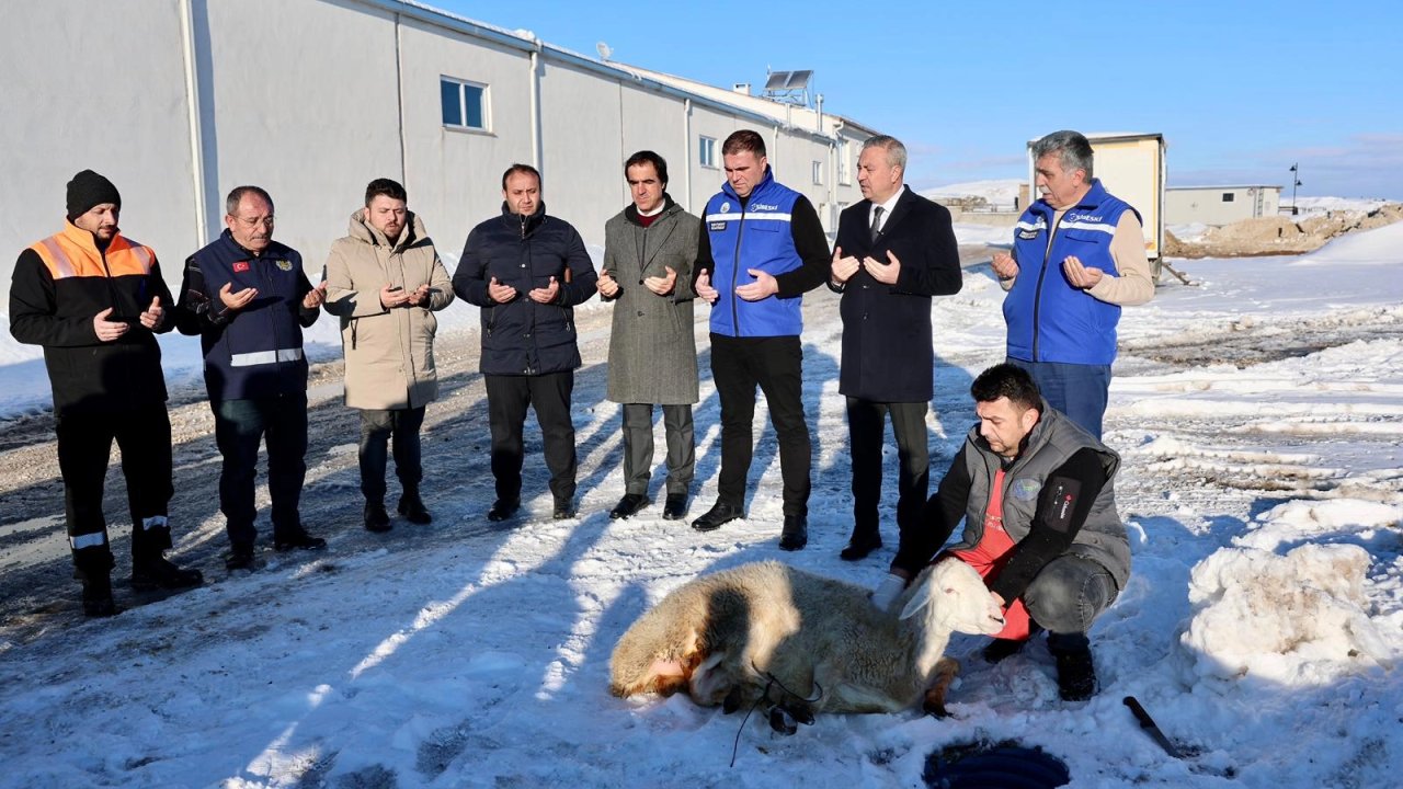 Sivas'ta kar yağışına şükür kurbanı