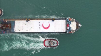 Türk Kızılay 20. yardım gemisini Gazze'ye uğurladı