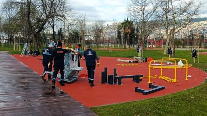 İzmit Millet Bahçesi'ne yeni spor aletleri