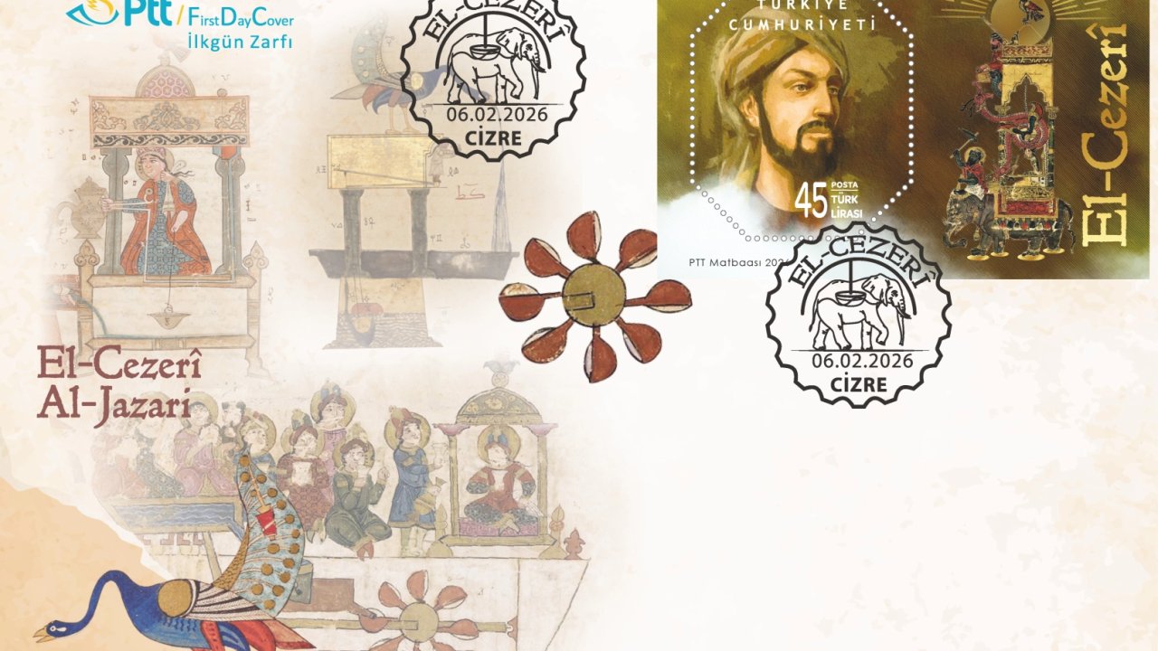 PTT’den 'El-Cezerî' temalı anma pulu ve ilk gün zarfı