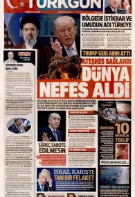 Türkgün Gazetesi Gazete Manşeti