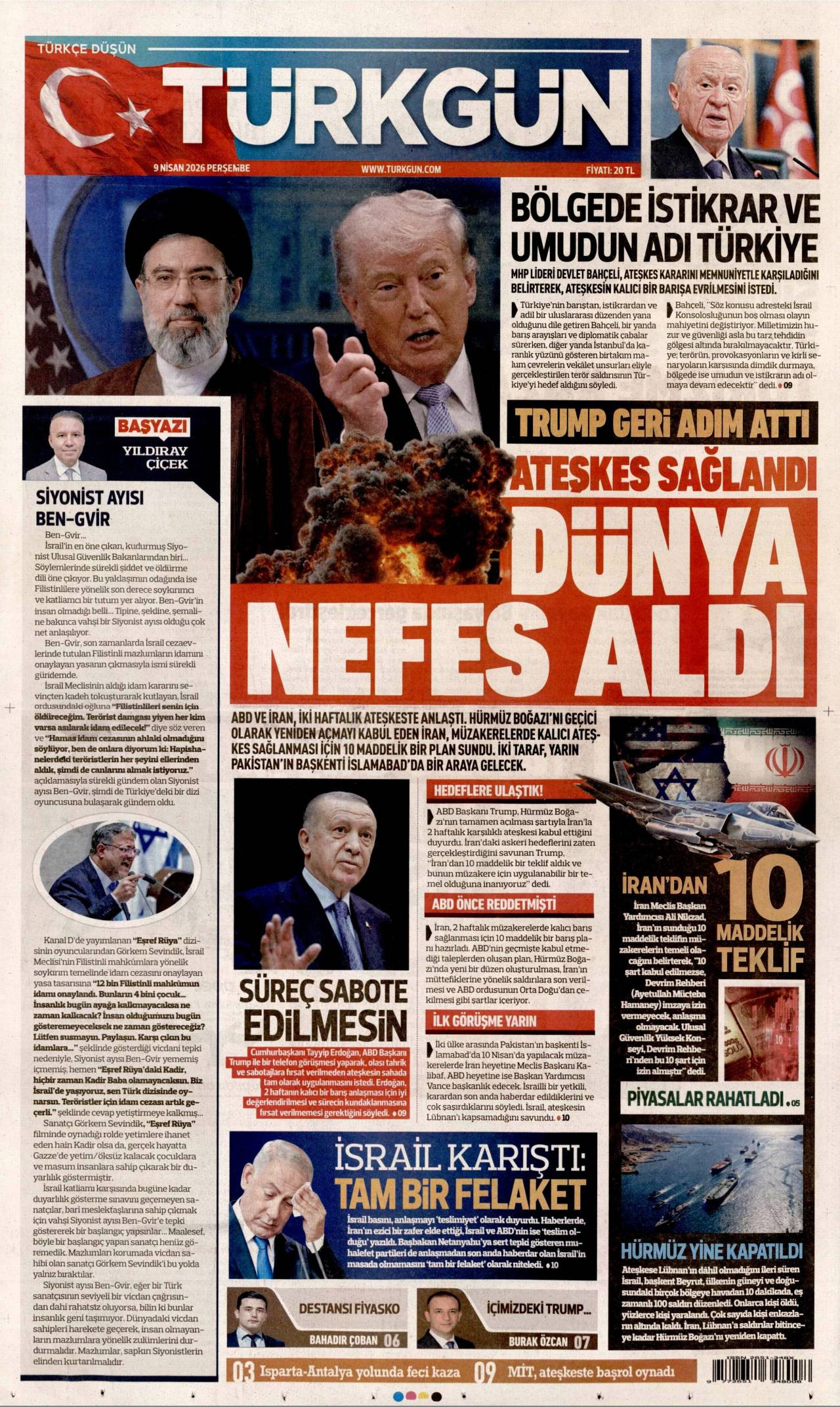 Türkgün Gazetesi Gazete Manşeti